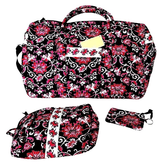 Lemon Hill NWT Set of Three: Quilted Satchel Tote, Cosmetic Bag, ID Coin Wallet - Picture 1 of 17